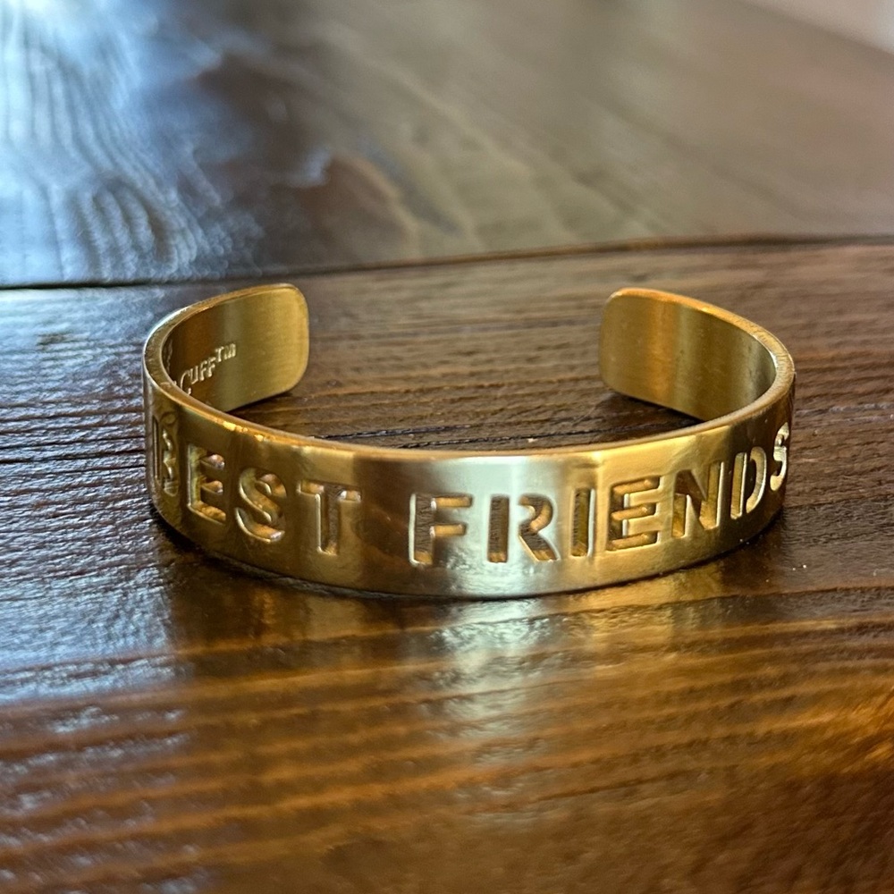 Rustic Cuff Gold 'Best Friends' Cuff Bracelet